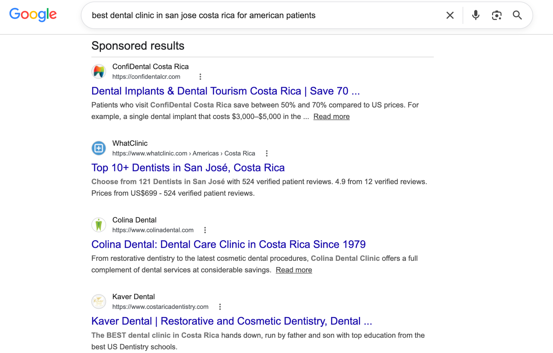ConfiDental como resultado #1 en la búsqueda de Google