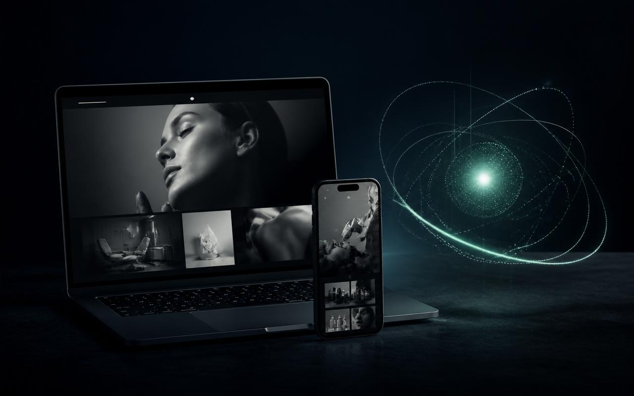 Flow Launch: tu sitio web premium más el Motor de Visibilidad en IA trabajando juntos